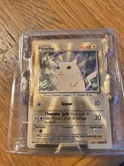 Pokemon Pikachu Celebrations 25th UPC Gold Metal Card - Image 1