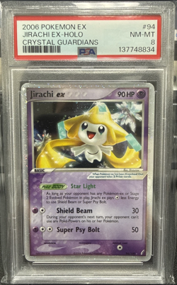 2006 POKEMON EX CRYSTAL GUARDIANS #94 JIRACHI EX-HOLO PSA 8 - Image 1