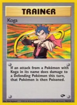 Moderately Played, English Pokemon Regular Koga - 106/132 - Rare - Unlimited Edi - Image 1