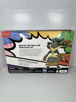 Pokemon Ascended Heroes Mega Evolution Lucario ex Premium Poster Collection NEW - Image 2