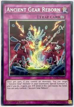 RATE-EN070 Ancient Gear Reborn - Rare 1st Edition Near Mint YuGiOh Card - Image 1