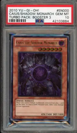 Yu-Gi-Oh! Caius The Shadow Monarch Turbo Pk. 3 Ultimate Rare TU03-EN000 PSA 10 - Image 1