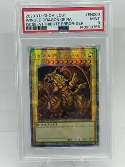 Konami Yu-Gi-Oh! TCG The Winged Dragon of Ra LC01-EN003 QCSE Error PSA 9 2023 - Image 1