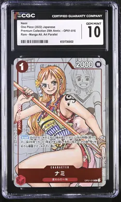 2022 One Piece Japanese 25th Premium Collection Nami MANGA ALT ART - CGC 10 - Image 1