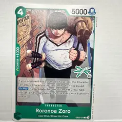 Roronoa Zoro EB02-019 R, GREEN 3 SWORD LOGO 14, One Piece card, Midori Matsuda - Image 1
