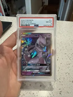 PSA 8 Mewtwo GX 31/68 Hidden Fates Sun & Moon Pokemon Card Gem Mint - Image 1