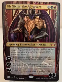 Magic MTG Ob Nixilis, the Adversary *Borderless Foil* Streets of New Capenna NM! - Image 1