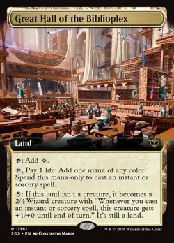 Great Hall of the Biblioplex Extended Art FOIL Secrets of Strixhaven SOS NM MTG - Image 1