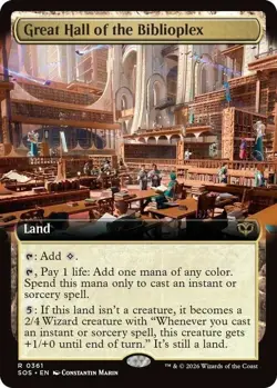Great Hall of the Biblioplex - Extended Art - Secrets of Strixhaven - MtG - NM - Image 1