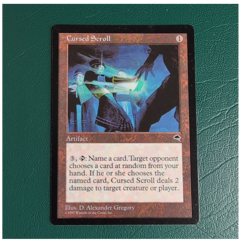 Wizards of the Coast Cursed Scroll MTG Tempest Artifact Rare 1997 Gregory - Image 1
