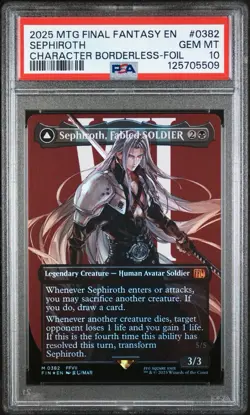 Sephiroth, Fabled SOLDIER (Borderless Foil) - #382 - Final Fantasy - PSA 10 - Image 2