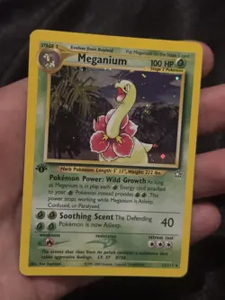 1st Edition Meganium 11/111 Neo Genesis 2000 Holo Rare WOTC Pokemon Card TCG - Image 4