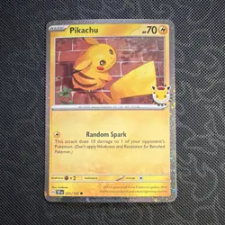 Pokemon TCG Pikachu Stamped Pokemon Day Holo 051/162 Basic - Image 1