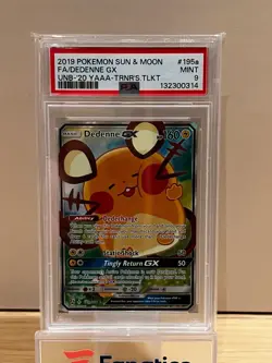 Pokemon 2019 Sun & Moon Alternative Promo #195a Full Art FA Dedenne GX PSA 9 - Image 1