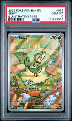 POKEMON BLACK BOLT 087 SNIVY ILLUSTRATION RARE PSA 10 GEM MINT ENGLISH POP 108 - Image 1