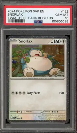 Pokemon Snorlax Twilight Masquerade Three Pk. Blisters Promo SVP EN 122 PSA 10 - Image 1