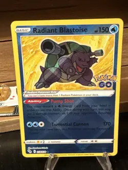 Pokemon Radiant Blastoise 018/078 Pokemon Go TCG Holo Rare NM Double Sleeved - Image 1