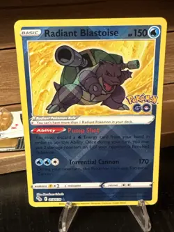 Pokemon Radiant Blastoise 018/078 Pokemon Go TCG Holo Rare NM Double Sleeved - Image 2