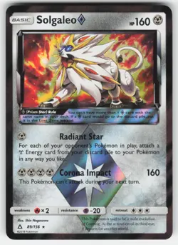 Solgaleo ◇ 89/156 Rare Prism Star Ultra Prism Pokemon LP - Image 1