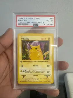 Pokemon TCG Pikachu 1st Edition Red Cheeks PSA 4 Base Set Shadowless 58/102 - Image 1