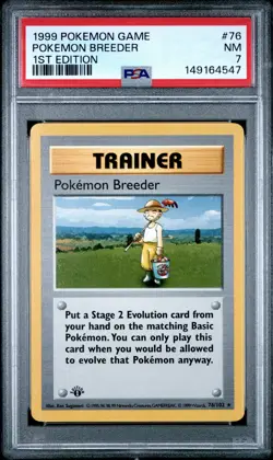 1999 POKEMON GAME 1ST EDITION #76 POKEMON BREEDER PSA 7 - Image 1