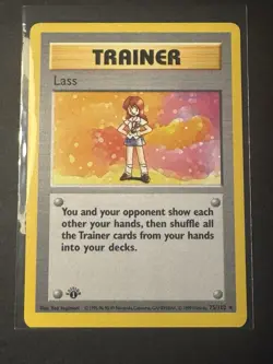 1999 Pokemon Game Base Set 1st Edition Shadowless #75/102 Lass - Image 1