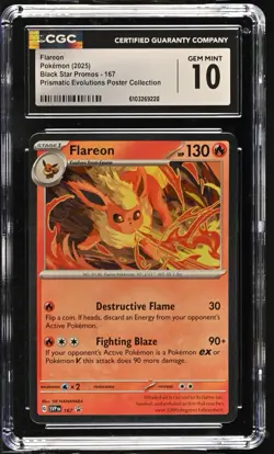 Flareon 167 Cosmos Holo CGC 10 - 2025 Pokemon SV Scarlet Violet Promos Prismatic - Image 1