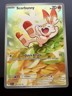 Pokemon TCG Scorbunny 225/217 Illustration Rare Holo Ascended Heroes NM - Image 1
