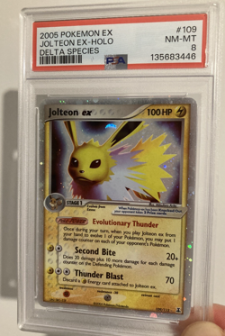 Pokemon Jolteon ex 109/113 Delta Species EX Pokemon PSA 8 - Image 3