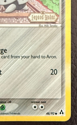 Pokemon Card - Aron Legend Maker 48/92 Reverse Holo Stamped - Image 5