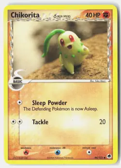 Chikorita 44/101 Common Dragon Frontiers Pokemon Lightly Played Yuka Morii - Image 1