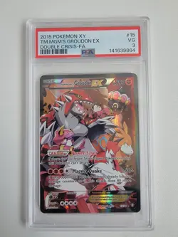 PSA 3 Pokemon TCG Team Magma's Groudon EX Holo Full Art Rare Card Double Crisis - Image 1