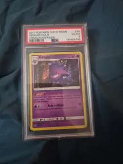 2017 POKEMON SUN & MOON CRIMSON INVASION #38 GENGAR-HOLO PSA 4 - Image 1