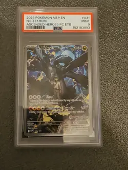 2026 Pokemon Mep En N's Zekrom Ascended Heroes PC ETB Psa 9 - Image 1