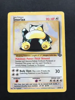 Snorlax 27/64 Jungle Rare - Vintage Pokemon Card WOTC 1999 - Played - Image 1