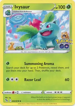 Ivysaur 002/078 Uncommon Pokemon GO Pokemon Lightly Played - Image 1