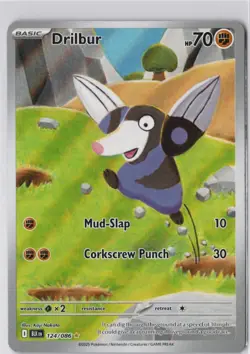 Pokemon Drilbur Illustration Rare Black Bolt 124/086 NM Pokemon Card - Image 1