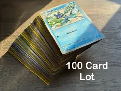 100-Card Pokemon Card Lot - No Duplicates - Image 1