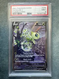 2021 Pokemon - Celebi V - Alternate Art - Fusion Strike - PSA 9 - Image 1