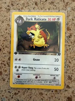 NM Pokemon Card 2000 Team Rocket Set DARK RATICATE 51/82 1st Edition - Image 1