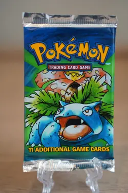 Pokemon Base Set Booster Pack Unlimited Venusaur Art WOTC TCG Vintage Sealed - Image 2