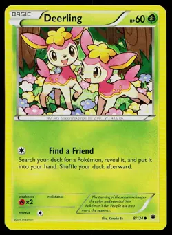 Pokemon Card Fates Collide Deerling 8/124 Common - Image 1