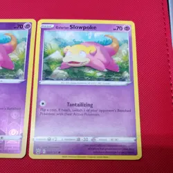 054/163 Galarian Slowpoke Reverse Holo Set Pair Battle Styles Pokemon TCG Cards - Image 3