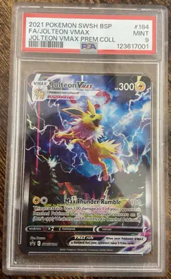 Jolteon VMAX SWSH184 PSA 9 Pokemon Premium Collection Black Star Promo - Image 1
