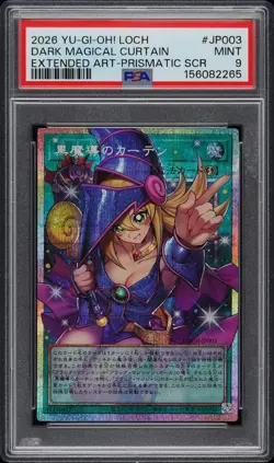 2026 EXTENDED ART-PRISMATIC SECRET RARE #JP003 DARK MAGICAL CURTAIN PSA 9 - Image 1
