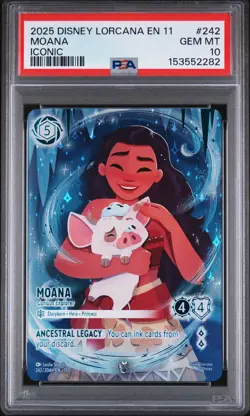 2026 DISNEY LORCANA EN 11-WINTERSPELL ICONIC MOANA - CURIOUS EXPLORER PSA 10 - Image 1