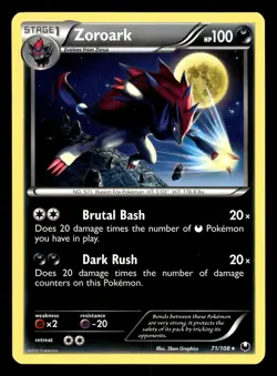 Zoroark 71/108 Non-Holo Rare Dark Explorers Pokemon Card - Image 1