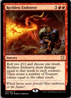 Reckless Endeavor 33 Commander: Adventures in the Forgotten Realms Magic NM - Image 1
