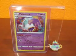 2021 POKEMON POLTEAGEIST CARD HP60 & PROMO COLLECTOR'S PIN SHINING FATES - Image 1