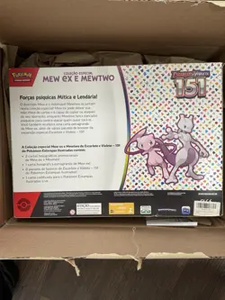 Pokemon Mew Ex & Mewtwo Box Set Scarlet & Violet 151 Giant Card Brazilian Sealed - Image 3